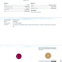 1.05 Ct. Ruby from Mozambique Scan Report