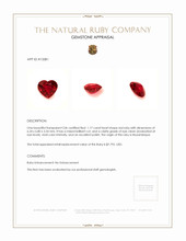 1.17 Ct. Ruby from Mozambique Appraisal