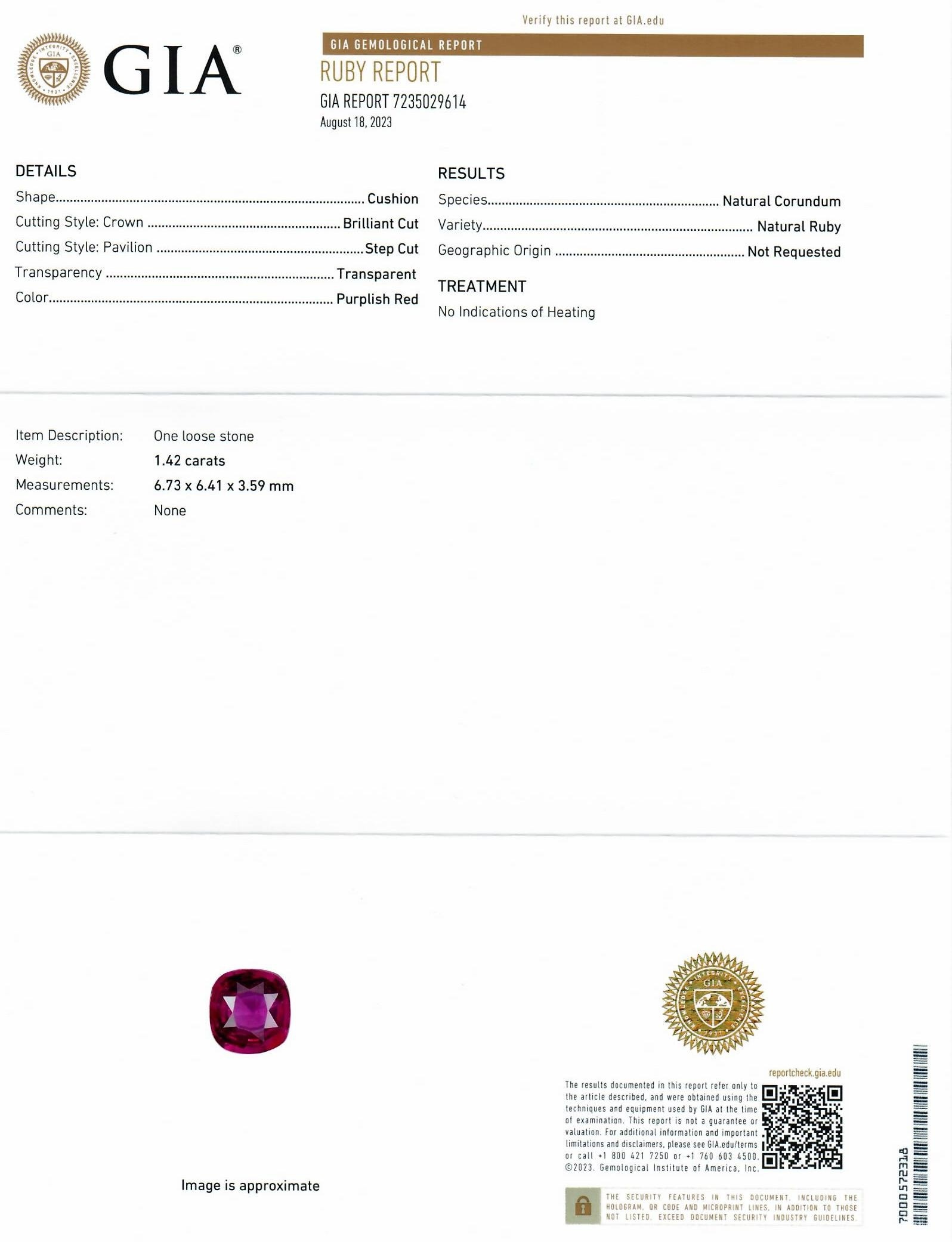 1.42 Ct. Ruby from Mozambique