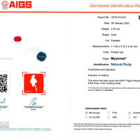 2.05 Ct. Ruby from Burma (Myanmar) Scan Report