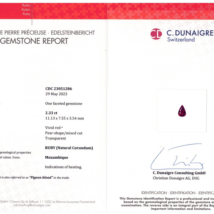 2.33 Ct. Ruby from Mozambique