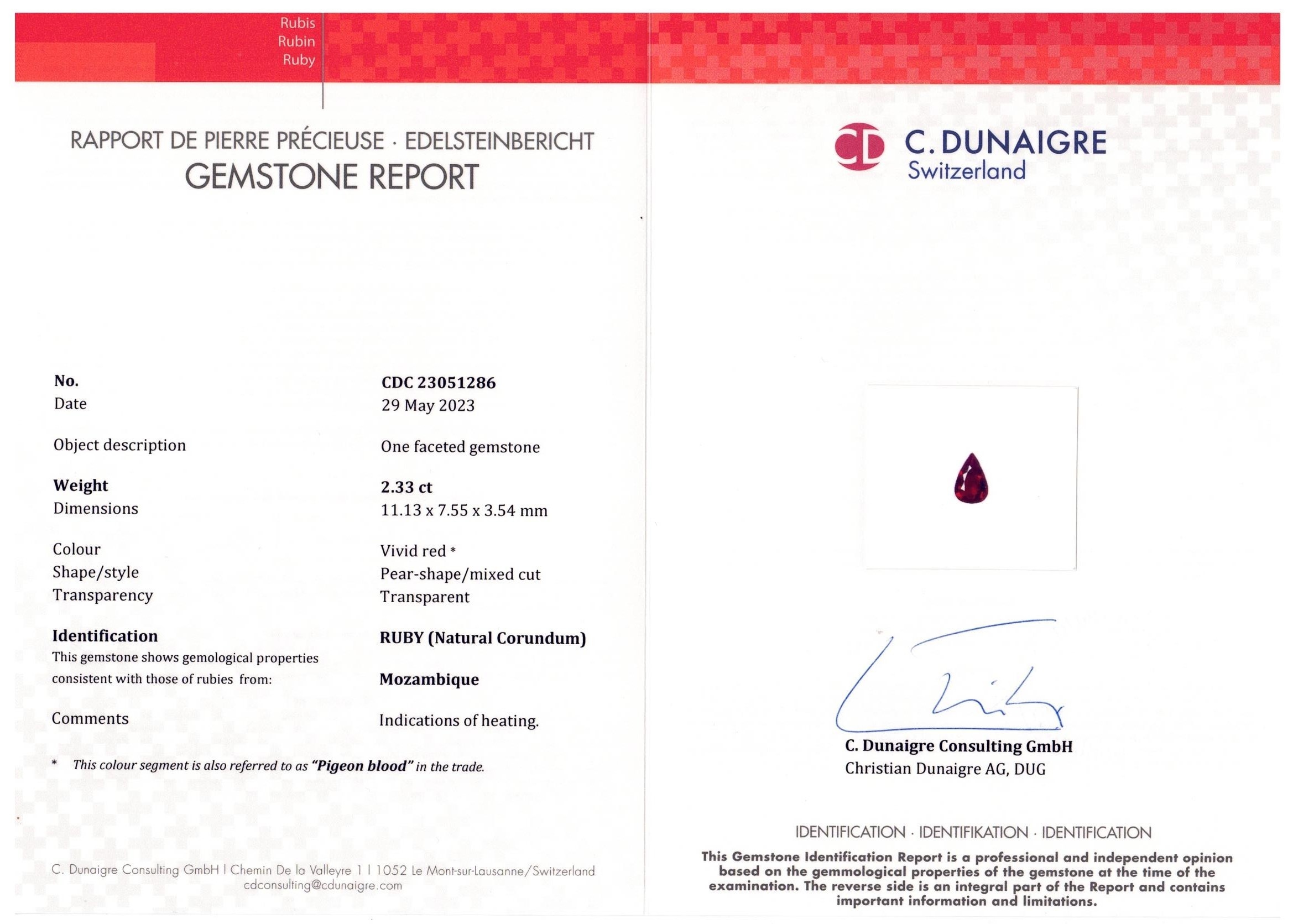 2.33 Ct. Ruby from Mozambique