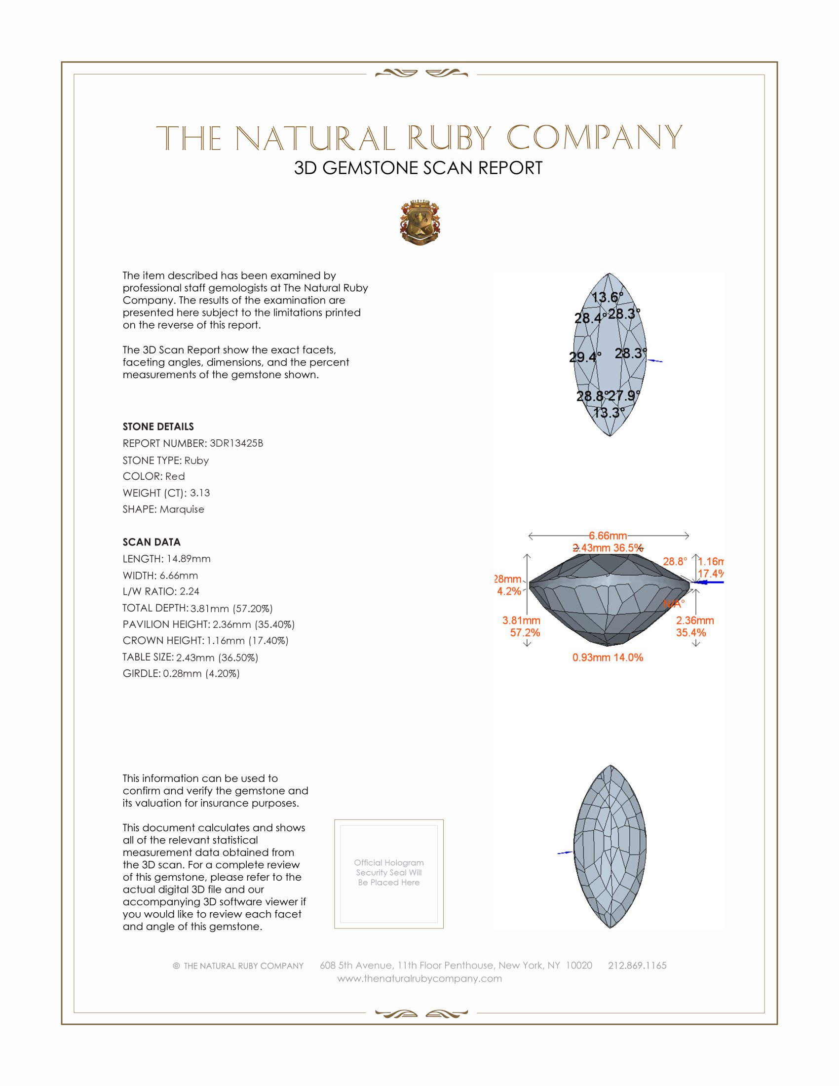 3.13 Ct. Ruby from Burma (Myanmar)