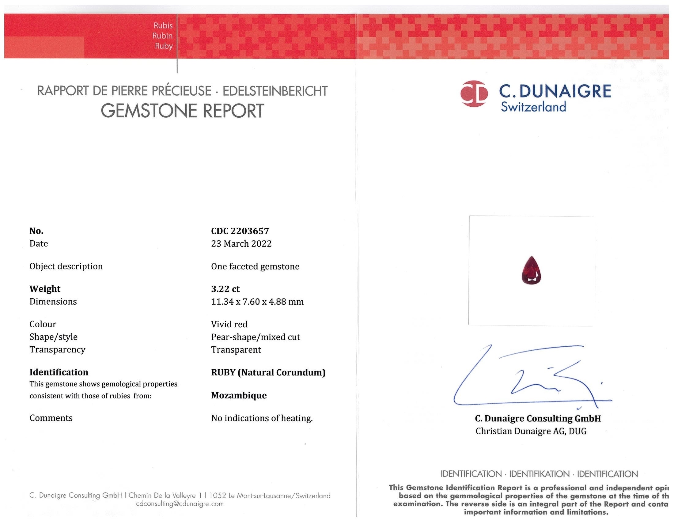 3.22 Ct. Ruby from Mozambique