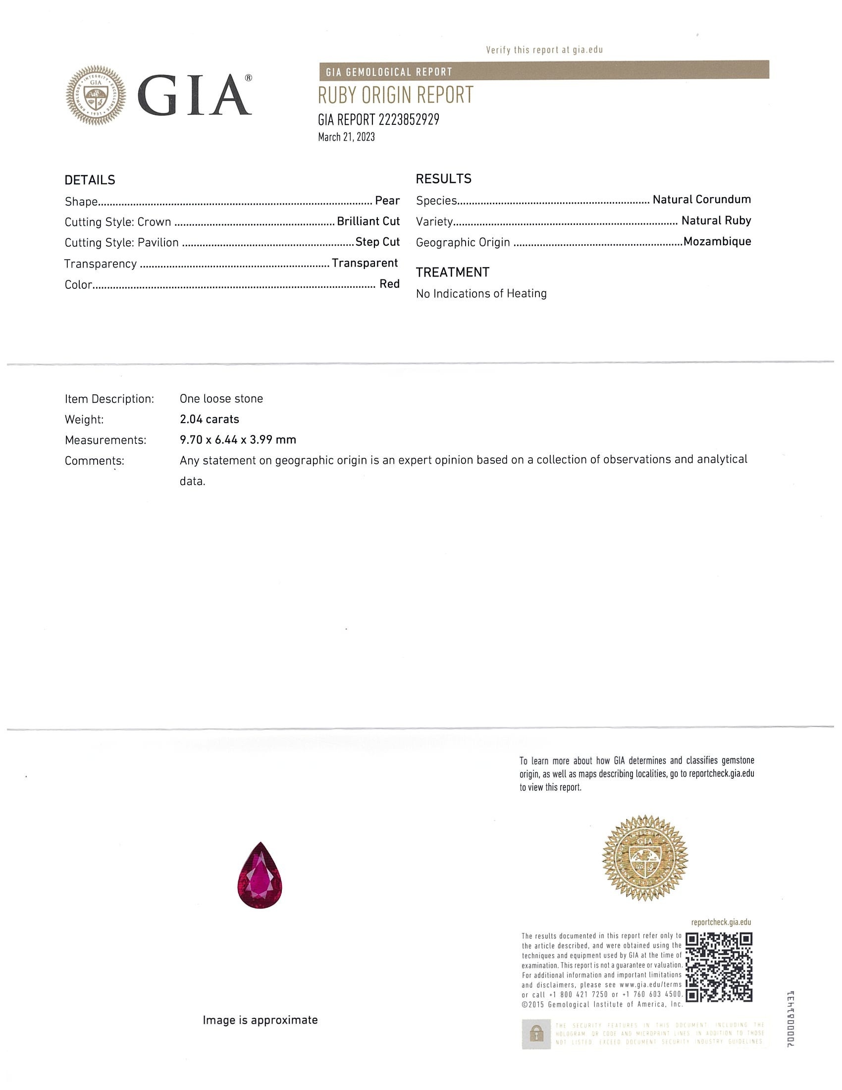 2.04 Ct. Ruby from Mozambique