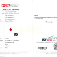 2.96 Ct. Ruby from Mozambique Scan Report