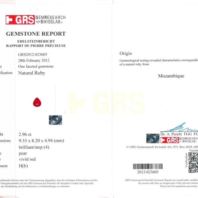 2.96 Ct. Ruby from Mozambique