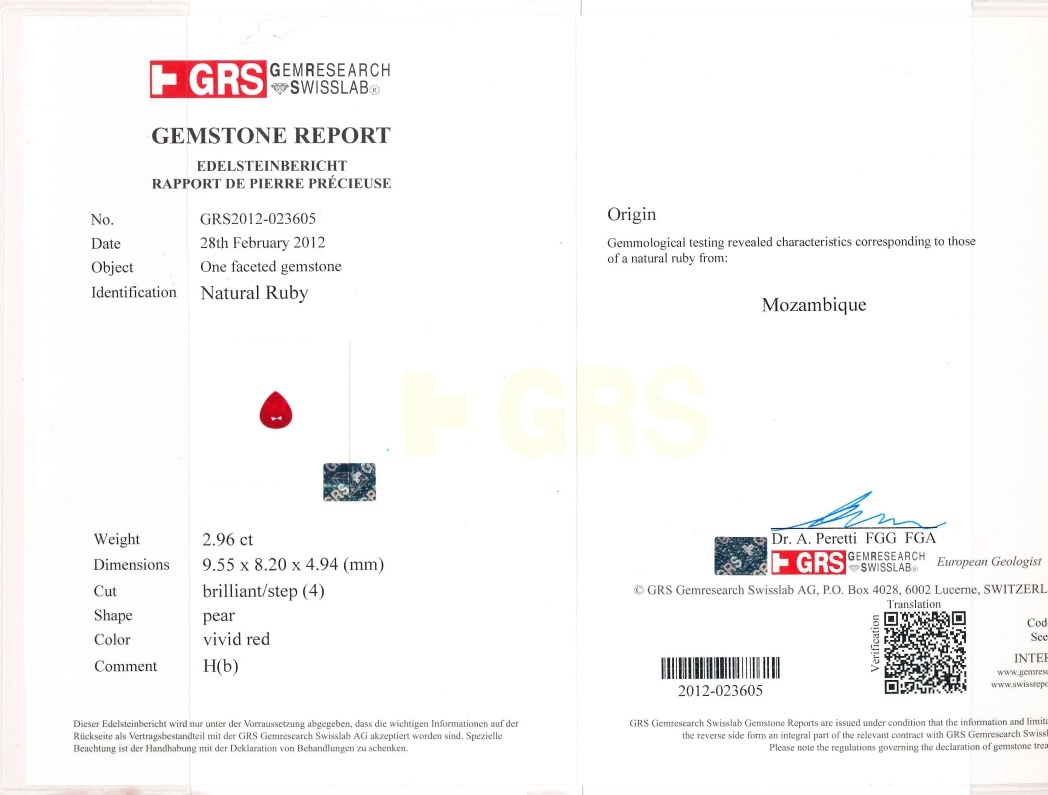 2.96 Ct. Ruby from Mozambique