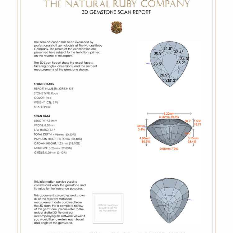 2.96 Ct. Ruby from Mozambique