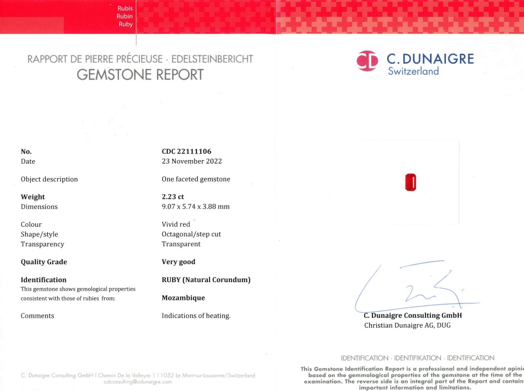 2.23 Ct. Ruby from Mozambique