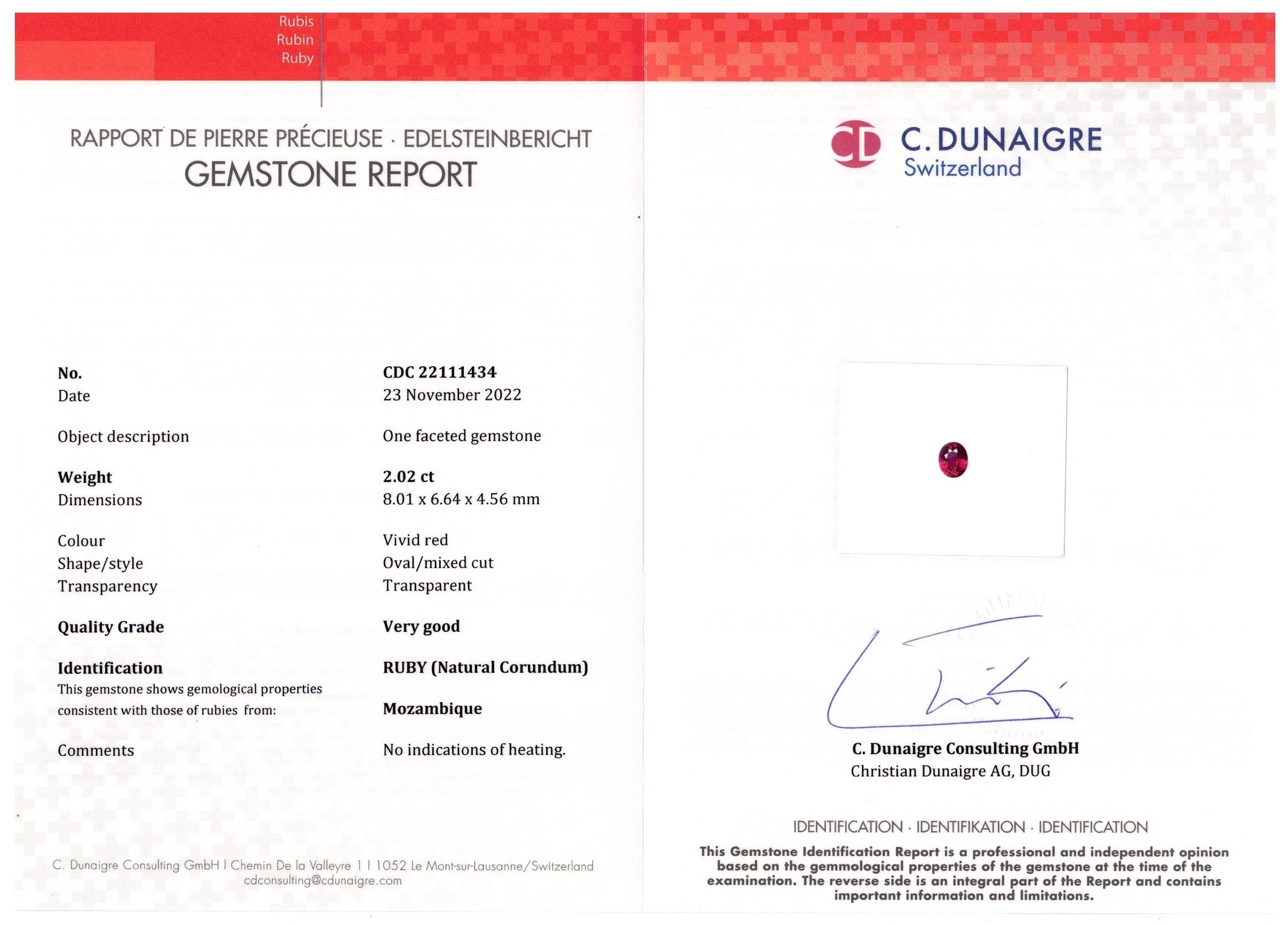 2.02 Ct. Ruby from Mozambique