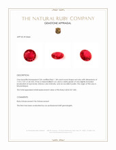 1.38 Ct. Ruby from Mozambique Appraisal