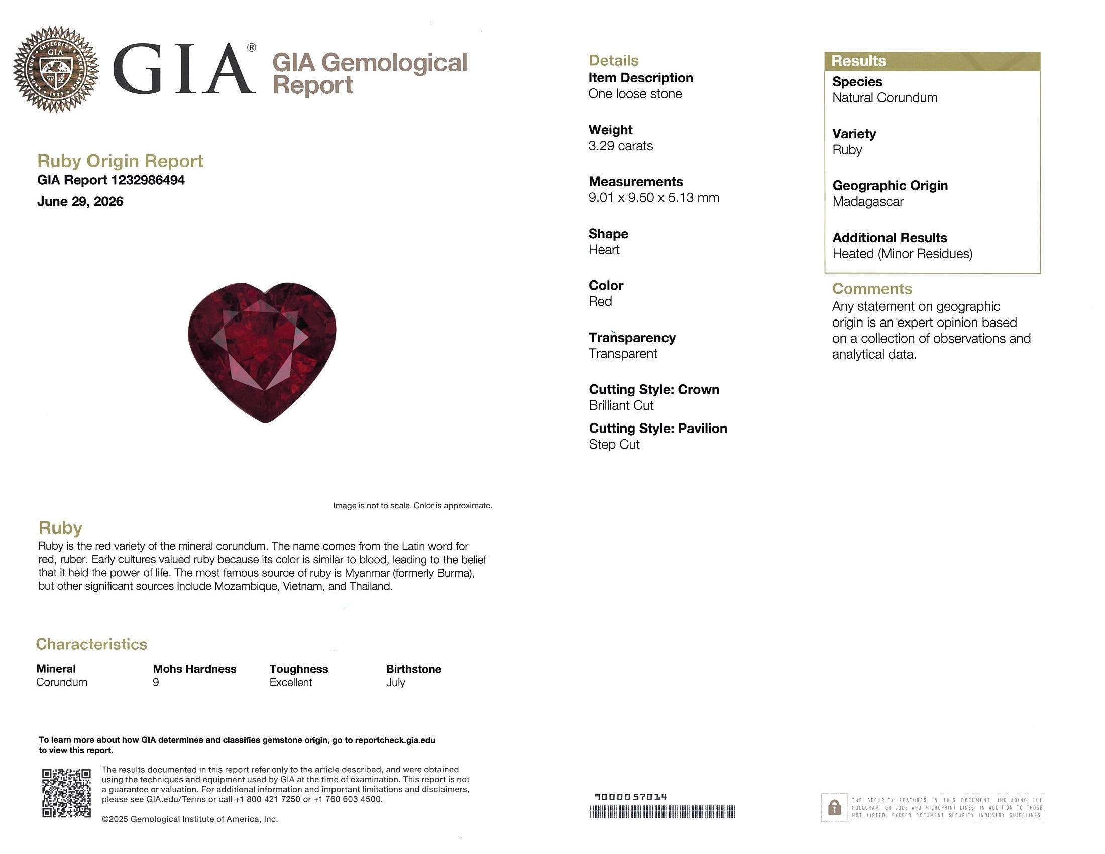3.29 Ct. Ruby from Mozambique