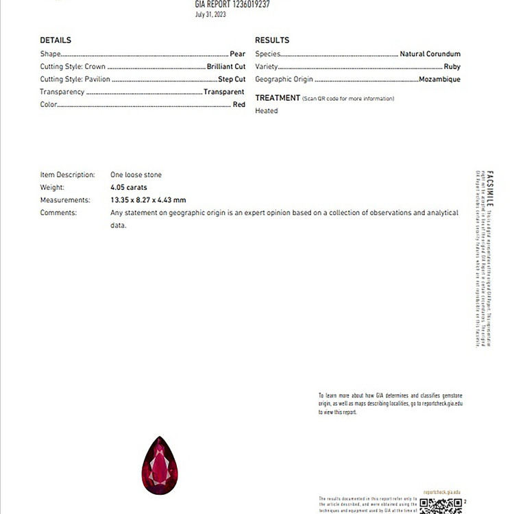 4.05 Ct. Ruby from Mozambique