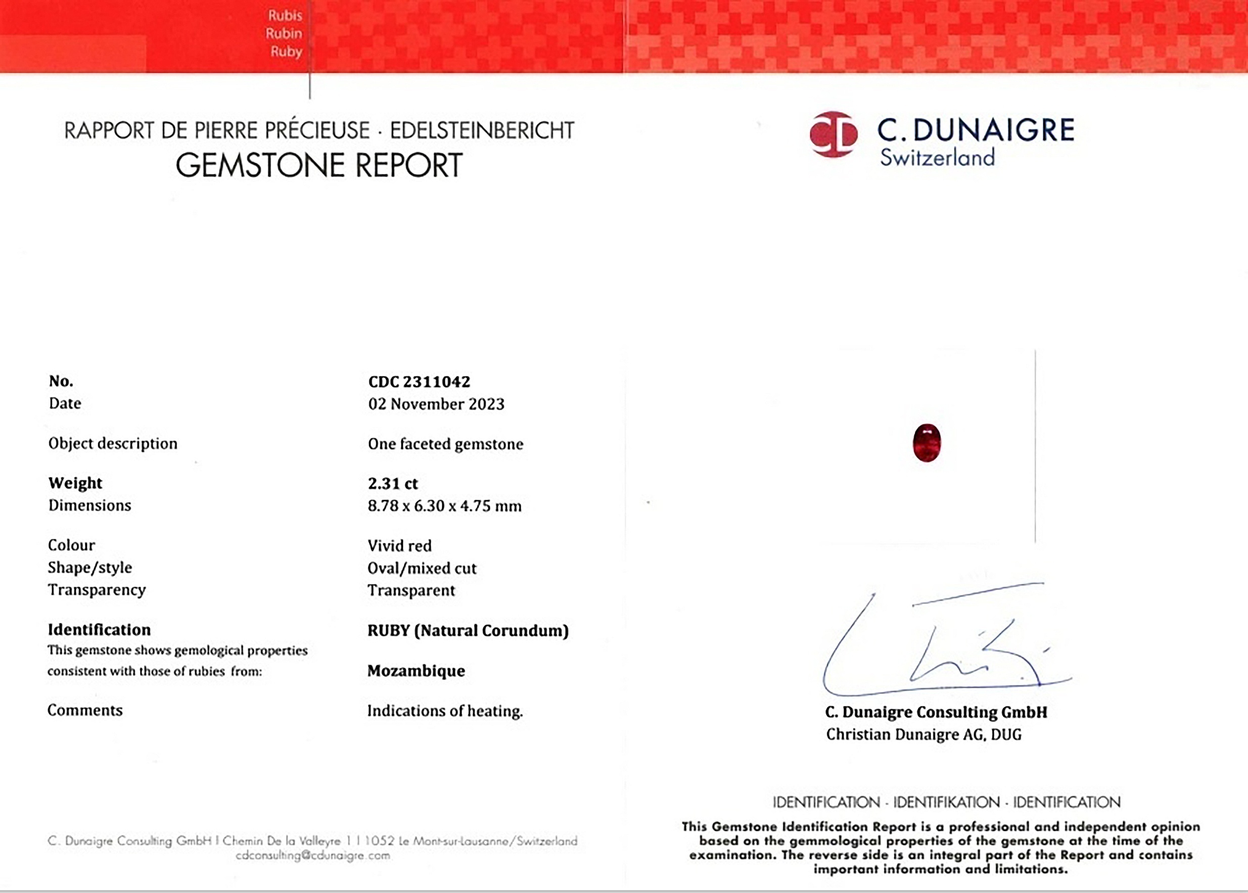 2.31 Ct. Ruby from Mozambique