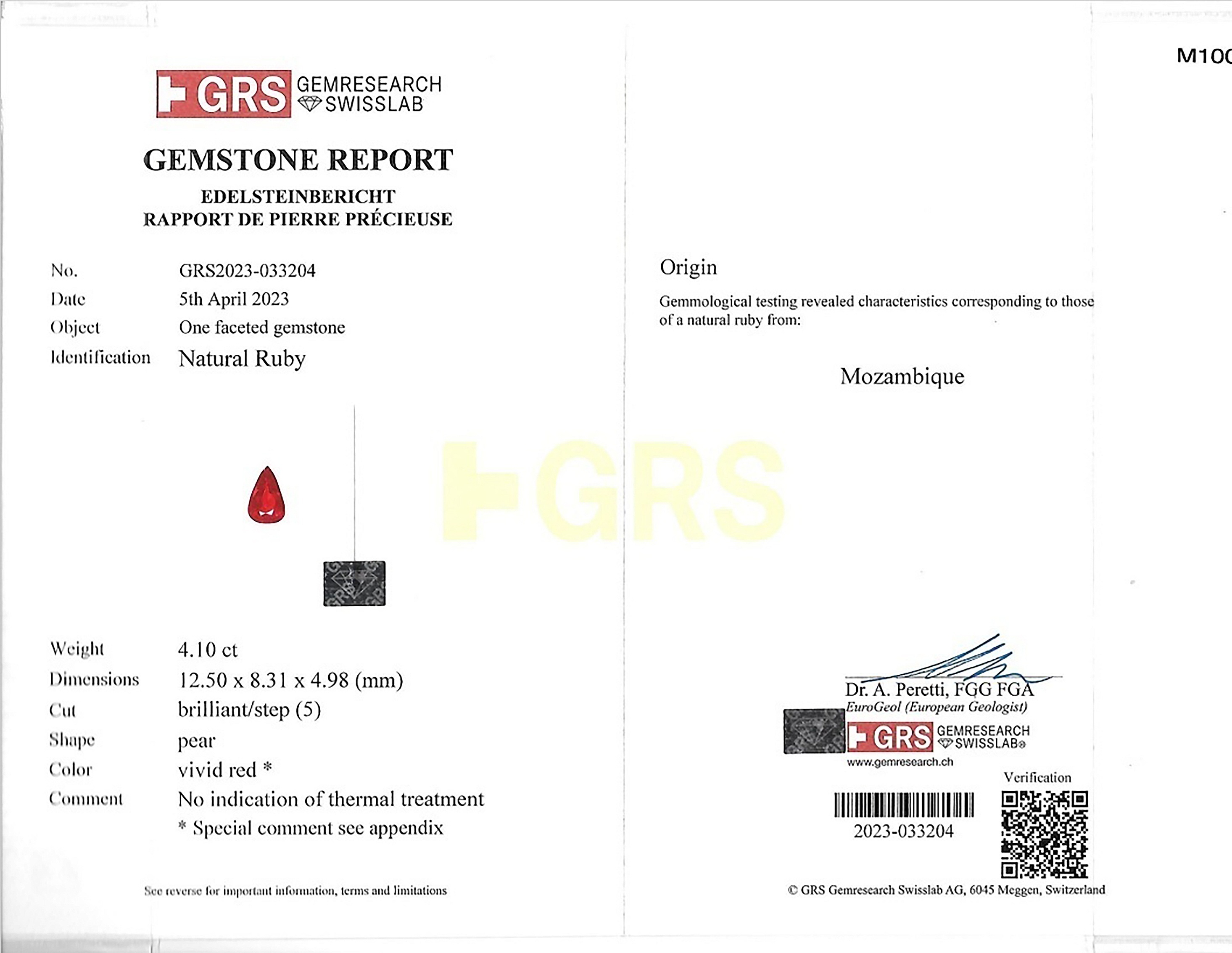 4.10 Ct. Ruby from Mozambique