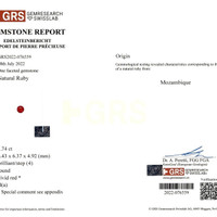 1.74 Ct. Ruby from Mozambique Scan Report