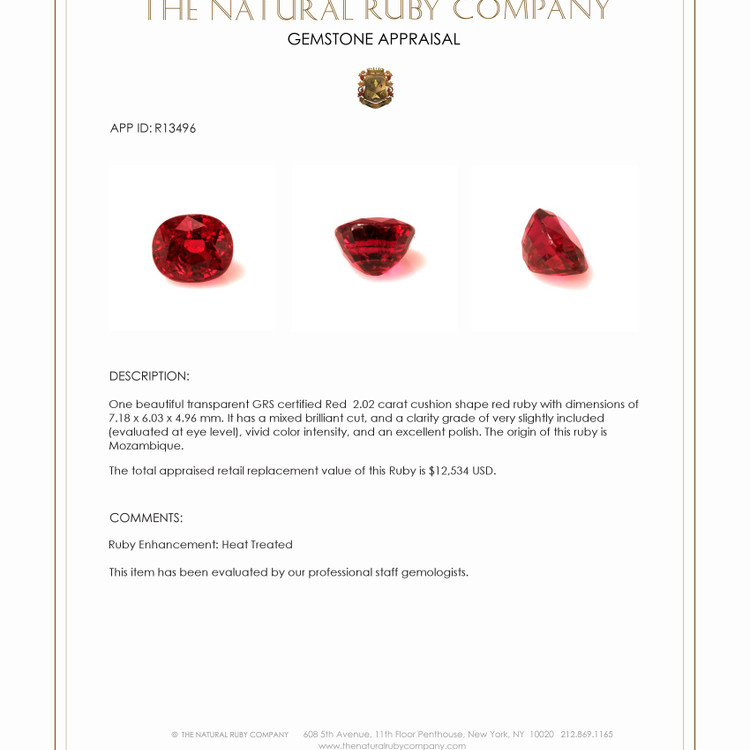 2.02 Ct. Ruby from Mozambique