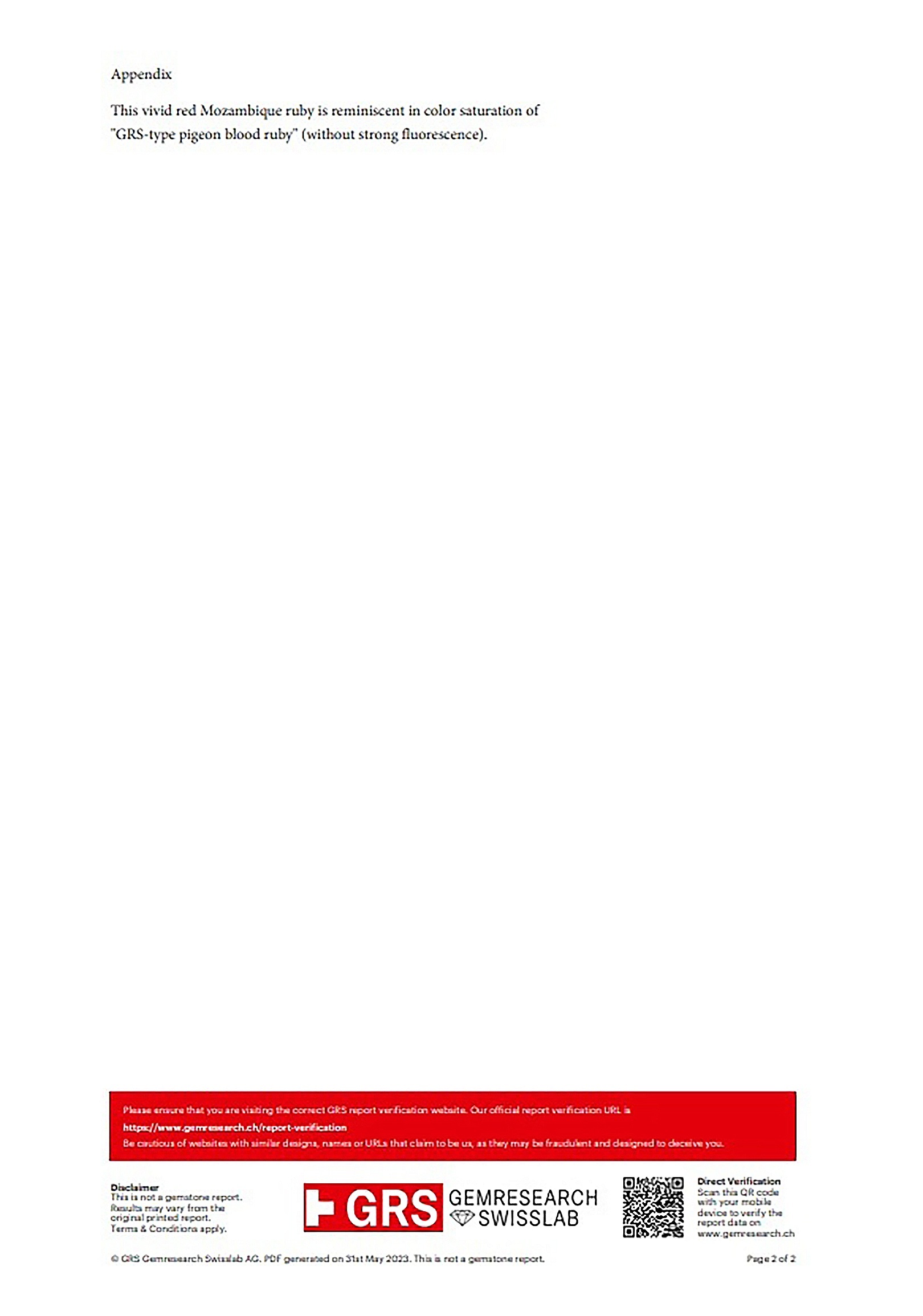 2.02 Ct. Ruby from Mozambique