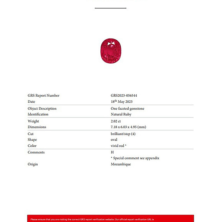 2.02 Ct. Ruby from Mozambique