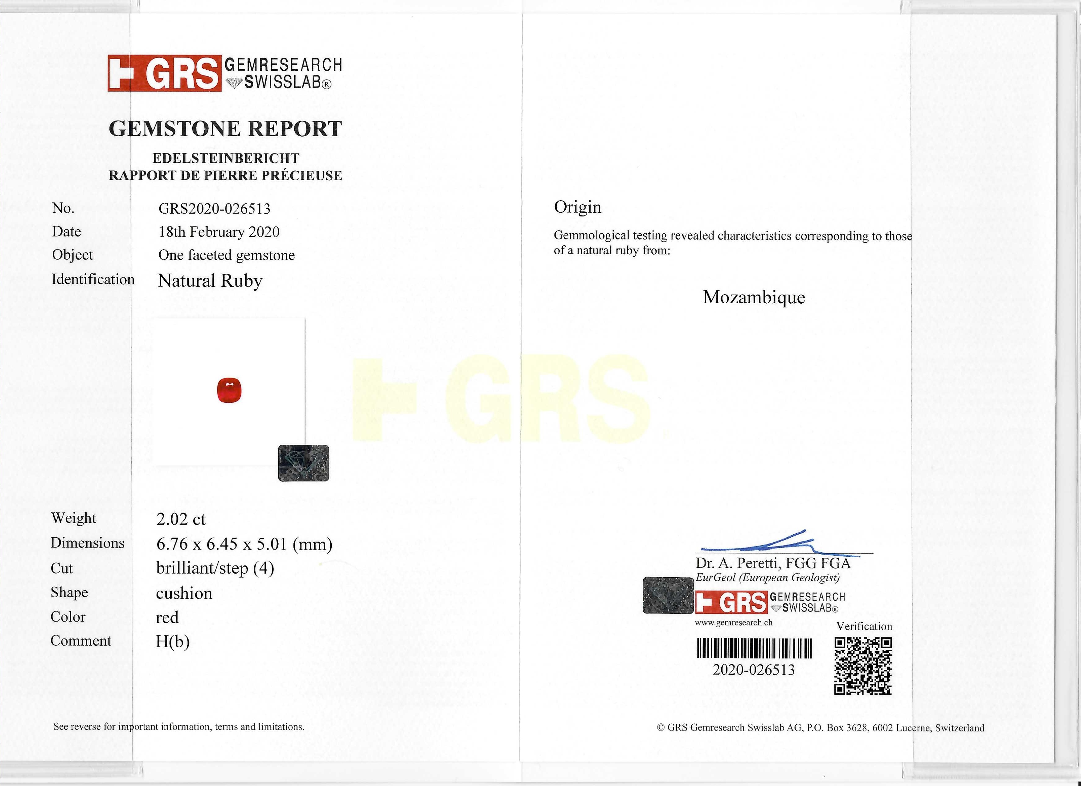 2.02 Ct. Ruby from Mozambique