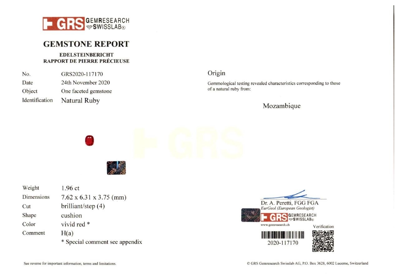 1.96 Ct. Ruby from Mozambique