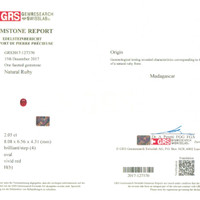 2.05 Ct. Ruby from Madagascar Scan Report