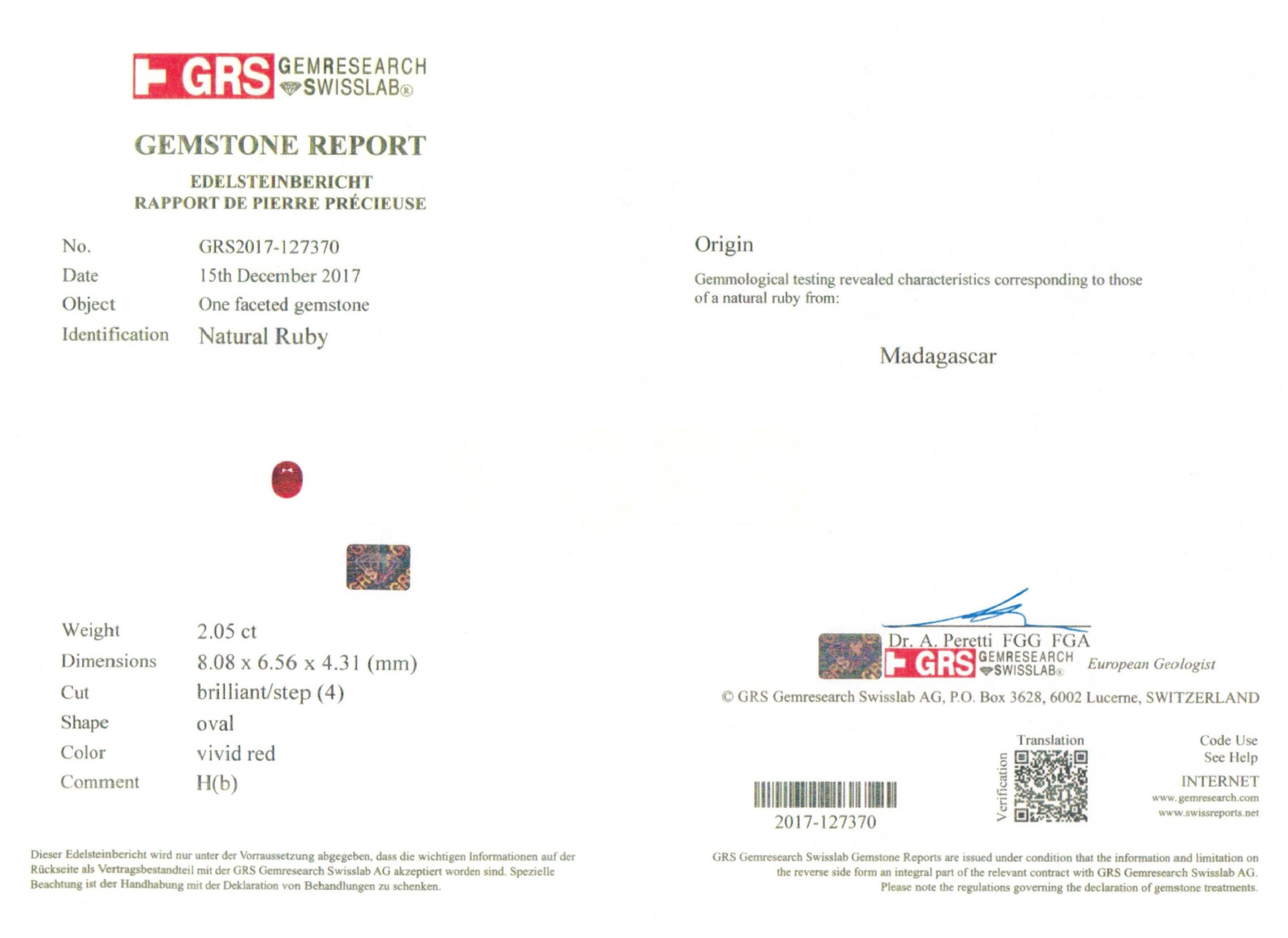 2.05 Ct. Ruby from Madagascar