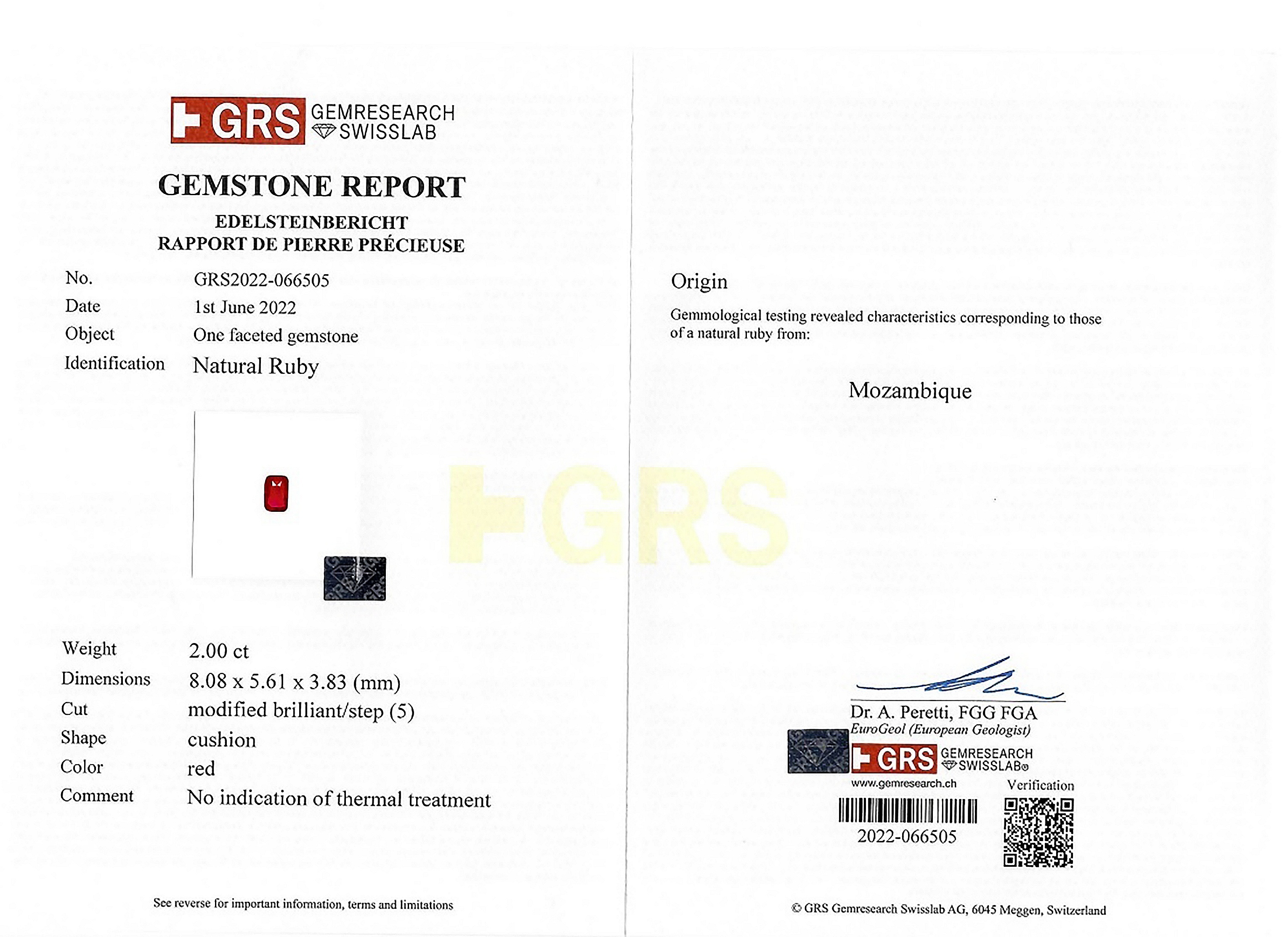 2.00 Ct. Ruby from Mozambique