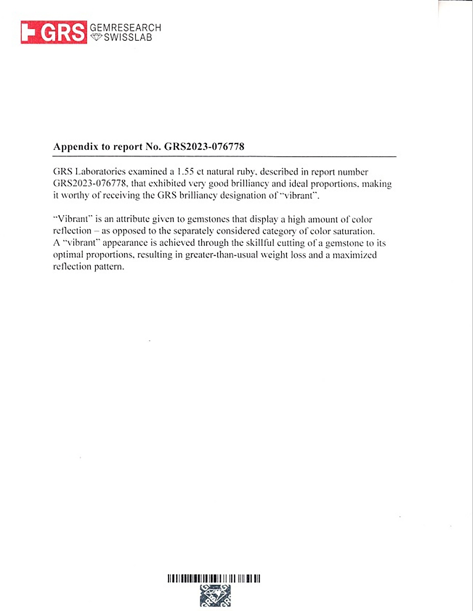 1.55 Ct. Ruby from Mozambique