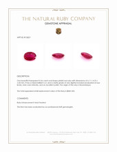 0.56 Ct. Pinkish Red Ruby from Mozambique Appraisal