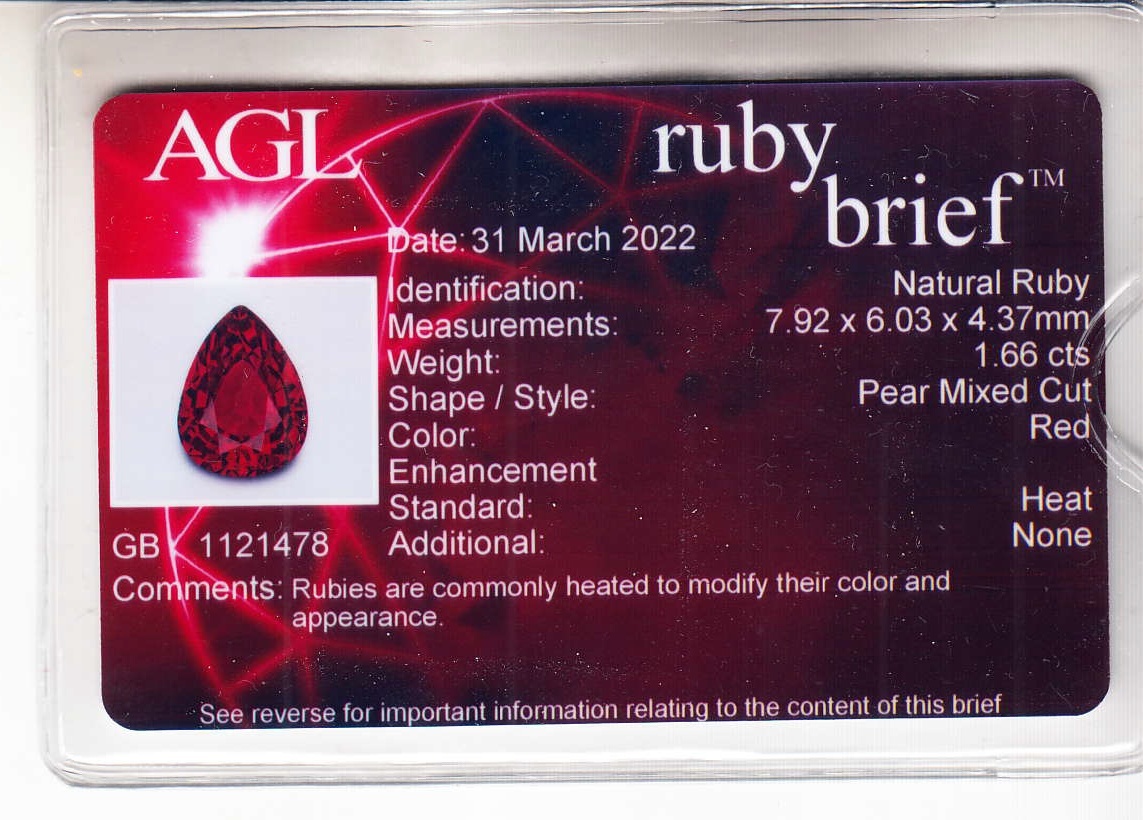 1.66 Ct. Ruby from Mozambique