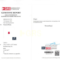1.66 Ct. Ruby from Mozambique Scan Report