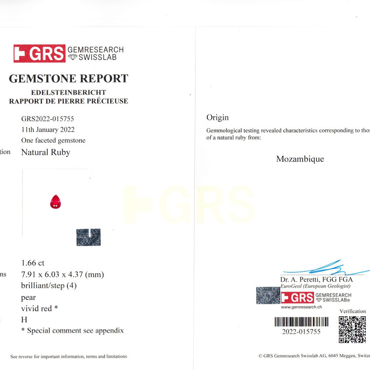 1.66 Ct. Ruby from Mozambique