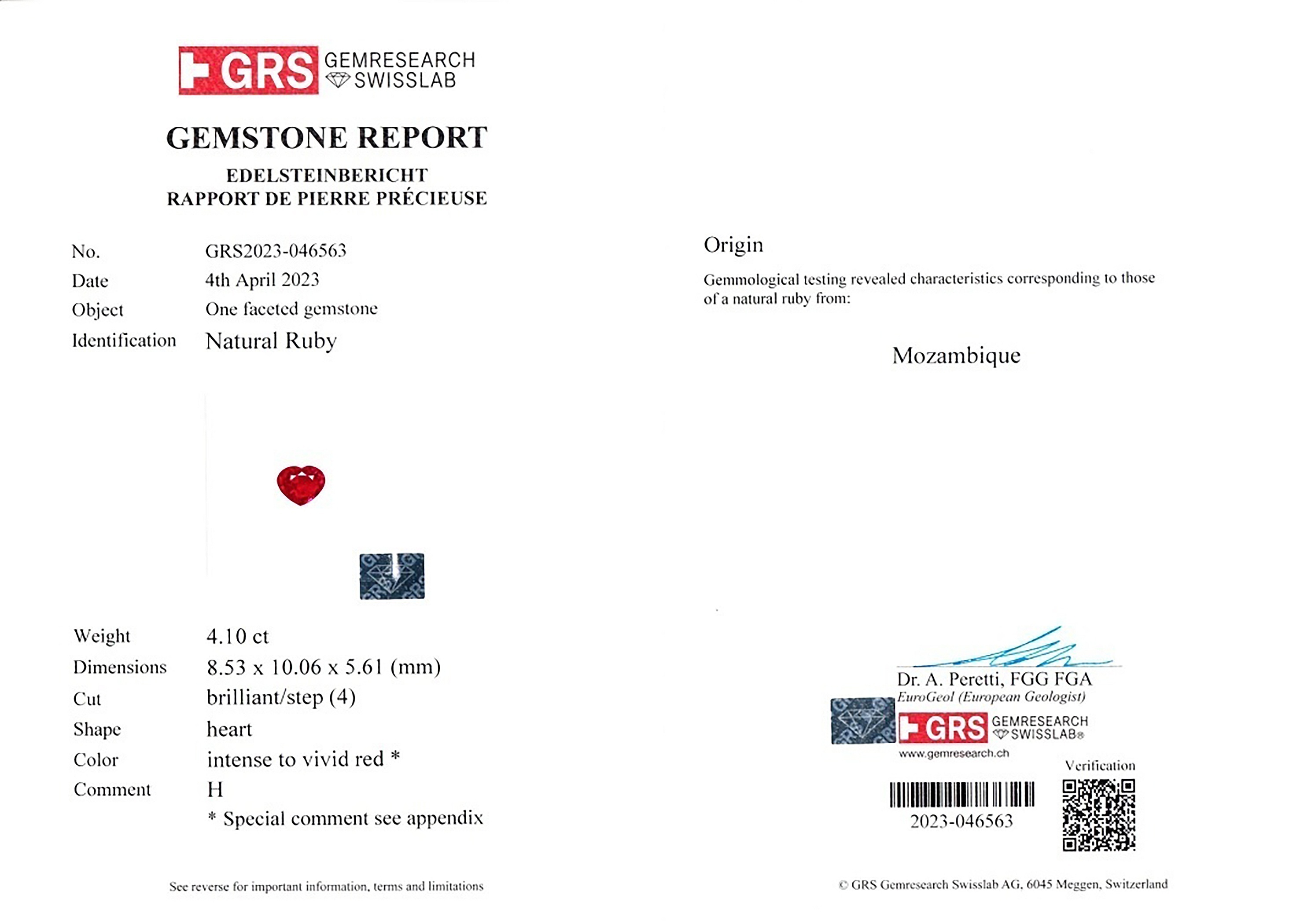 4.10 Ct. Ruby from Mozambique