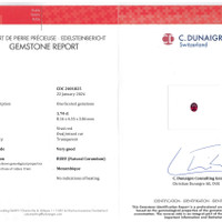 1.75 Ct. Ruby from Mozambique Scan Report
