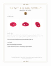7.68 Ct. Pinkish Red Cabochon Ruby from Mozambique Appraisal