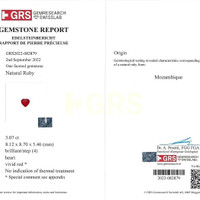 3.07 Ct. Ruby from Mozambique Scan Report