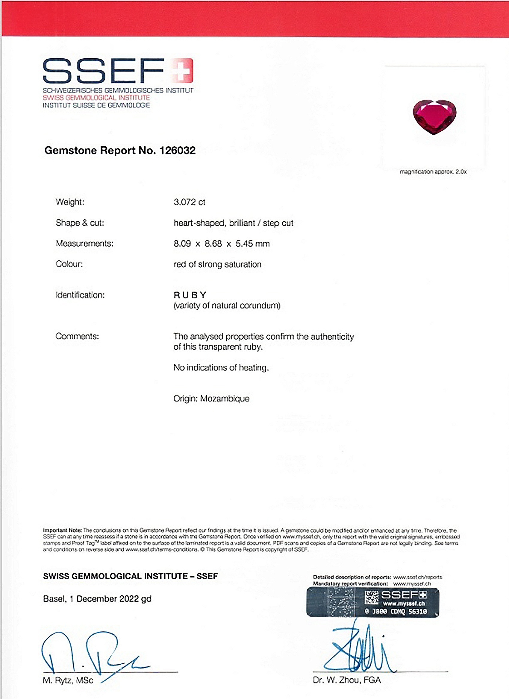 3.07 Ct. Ruby from Mozambique