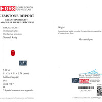 5.00 Ct. Ruby from Mozambique Scan Report