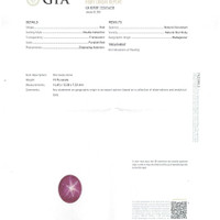 15.94 Ct. Purplish Red Cabochon Star Ruby from Madagascar Scan Report