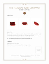 1.17 Ct. Ruby from Mozambique Appraisal