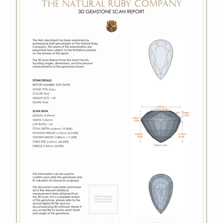 1.43 Ct. Ruby from Mozambique