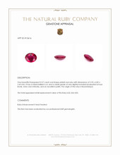 0.57 Ct. Pinkish Red Ruby from Mozambique Appraisal