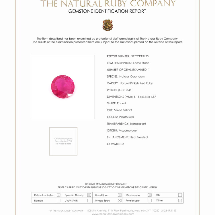 0.45 Ct. Ruby from Mozambique