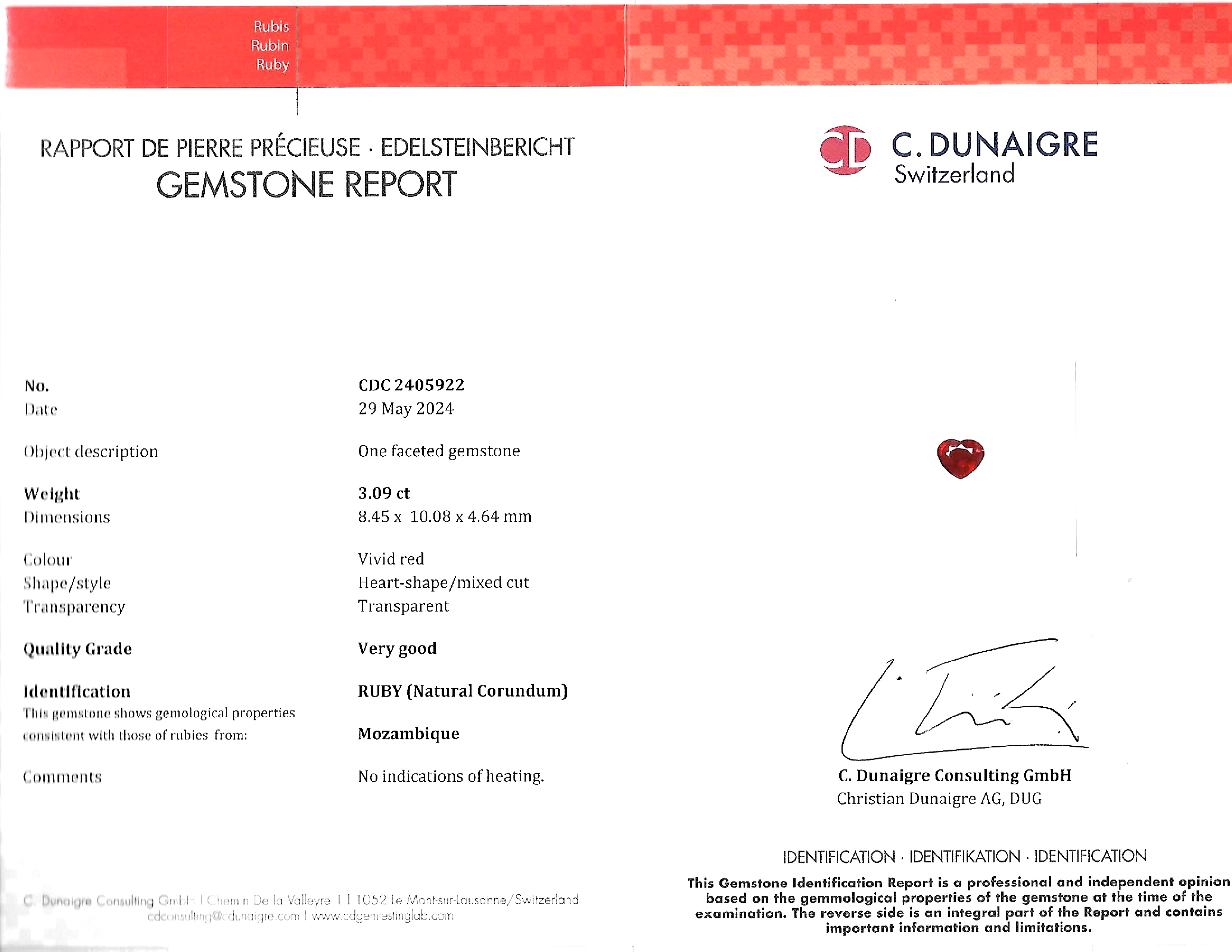 3.09 Ct. Ruby from Mozambique