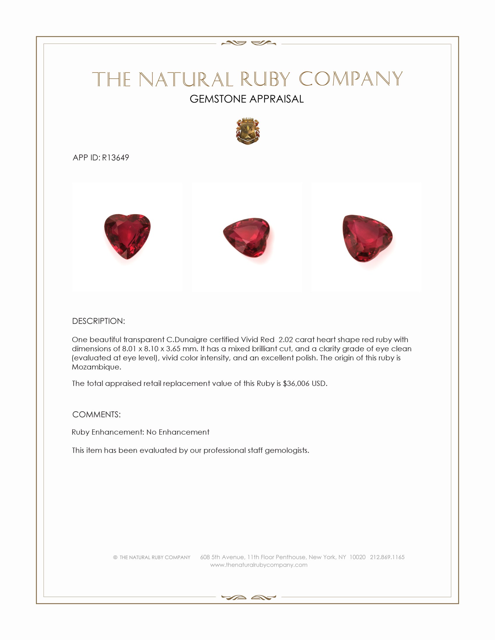 2.02 Ct. Ruby from Mozambique