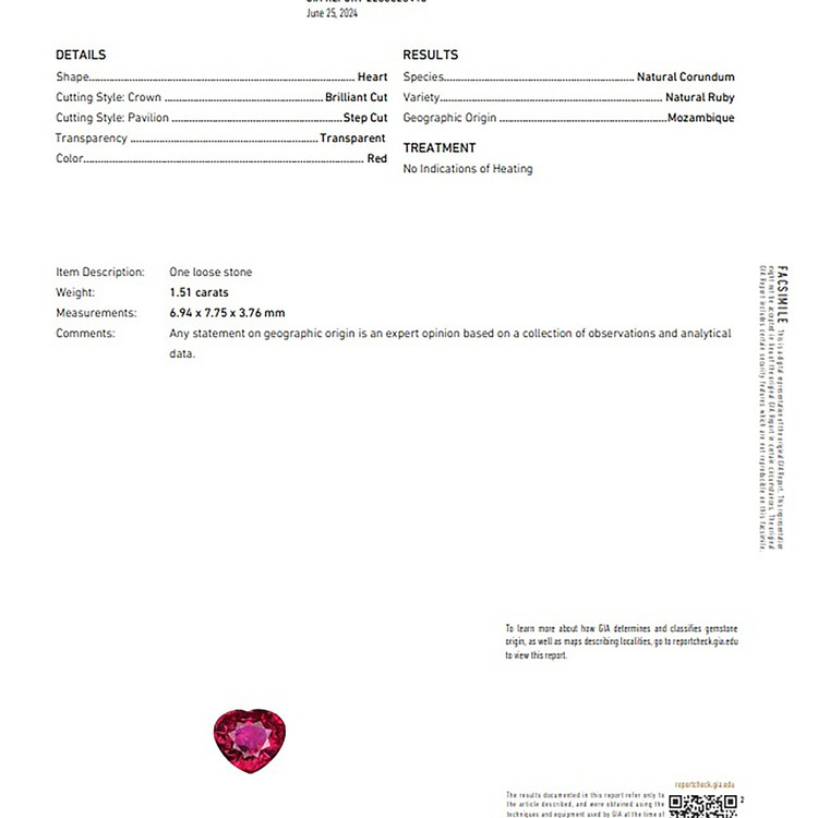 1.51 Ct. Ruby from Mozambique