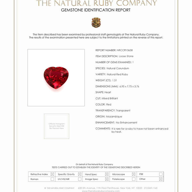 1.51 Ct. Ruby from Mozambique