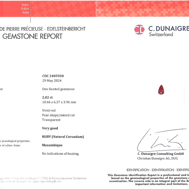 2.03 Ct. Ruby from Mozambique